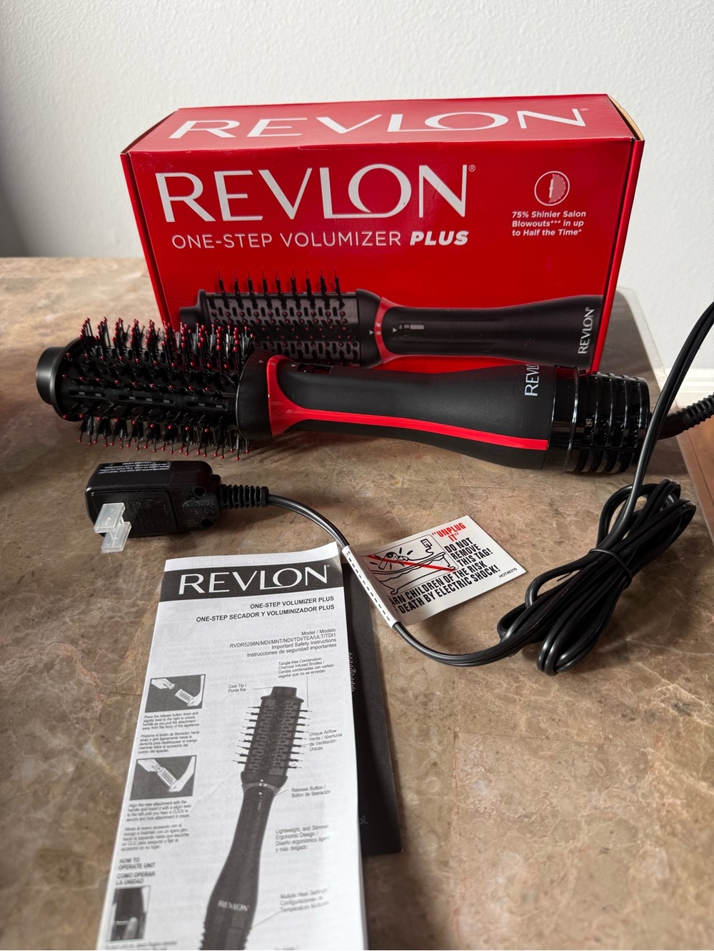 Revlon One-Step Volumizer Plus Hair Brush - Black & Red